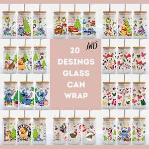 Bundle of 20 Designs Magical Christmas Libbey 16oz, Christmas Tumbler Wrap, Libbey 16oz, Glass Can 16oz Design Sublimation, Digital Download