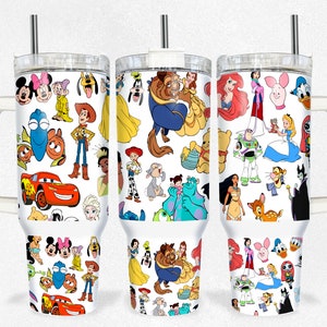 Magical Snacks 40oz Tumbler Wrap Png, Cartoon Characters 2 Stück 40oz Tumbler Png, Frühling Cartoon 40oz Tumbler Png Sublimation Design