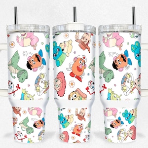 Story Friends Magical 40oz Tumbler Wrap Png, Cartoon Characters 2 pieces 40 oz Tumbler Png, Cartoon 40oz Tumbler Png Sublimation Design