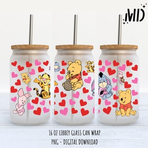 Valentines Day Libbey 16 oz, Love Glass Can 16oz, Magischer Valentinstag Becher