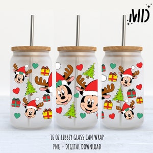 Magical Christmas Libbey 16 oz, Merry Christmas Glass Can 16oz, Santa Tumbler