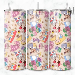 Wonderland Tumbler PNG Design 20oz, Princess Tumbler Design Png, Projekt cyfrowy