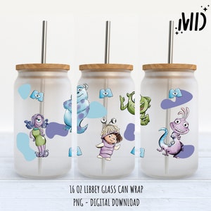 Monsters Libbey 16oz - Design di sublimazione - Download digitale di Design di sublimazione - PNG
