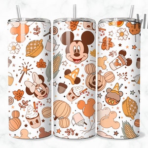 Autumn FallTumbler Wrap, Magical Halloween Sublimation Design, 20 oz Skinny Tumbler Designs, Mouse Halloween Tumbler PNG, Digital Download
