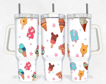 Magical Snacks 40oz Tumbler Wrap Png, Cartoon Characters 2 pieces 40 oz Tumbler Png, Spring Cartoon 40oz Tumbler Png Sublimation Design