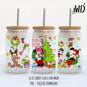 Magical Christmas Libbey 16 oz, Merry Christmas Glass Can 16oz, Santa Tumbler