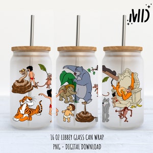 Waldtiere Libbey 16 Unzen, Blumen Glas Dose 16 Unzen, Wald Cartoon 16 Unzen Becher