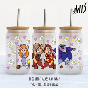 Squirrels Magical png, Rainbow Flower libbey 16oz, Tumbler Wrap 16oz