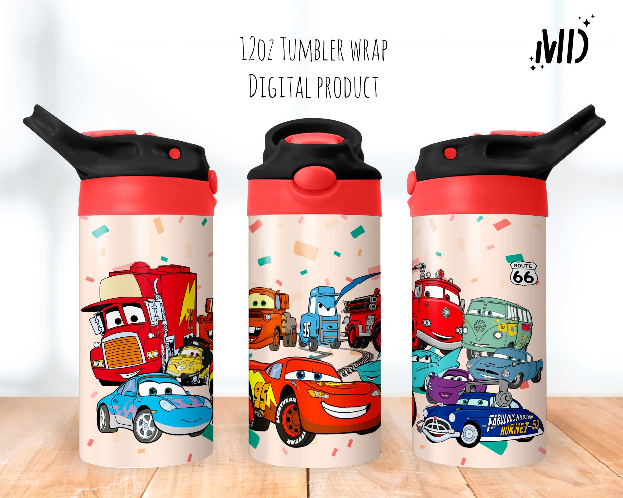 Cartoon Tumbler png, Car Sippy Cup 12oz, Race Cars Flip Top Tumbler 12oz