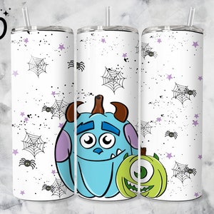 Monsters Halloween Tumbler Wrap - 20oz Straight Skinny Wrap - Sublimation Design - Sublimation Design Digital Download - PNG