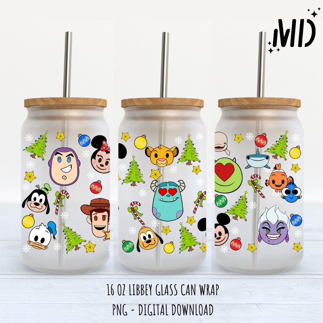 Magical Christmas Libbey 16 Oz, Merry Christmas Glass Can 16oz, Santa