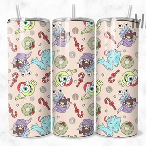 Monsters Tumbler Wrap - 20oz Straight Skinny Wrap - Sublimation Design - Sublimation Design Digital Download - PNG