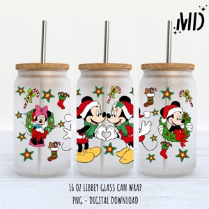 Magical Christmas Libbey 16 oz, Merry Christmas Glass Can 16oz, Santa Tumbler