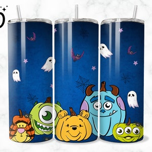 Monsters HalloweenTumbler Wrap - 20oz Straight Skinny Wrap - Sublimation Design - Sublimation Design Digital Download - PNG
