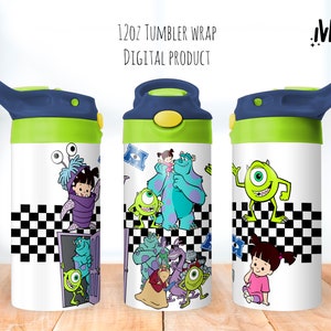 Monsters Tumbler 12oz png, Flower Sippy Cup 12oz, Blue Dog Flip Top Tumbler 12oz