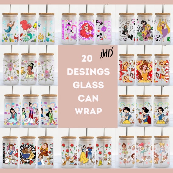 Bundle of 20 Magical Princess png, Snacks libbey 16oz, Halloween Tumbler Wrap 16oz