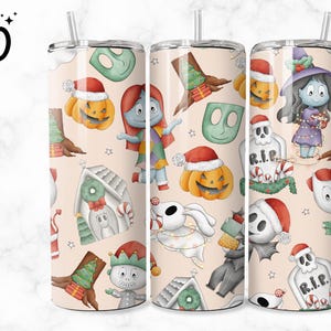 Christmas Horror png, Sally Halloween Skinny Tumbler 20 oz, Jack Christmas Tumbler Wrap 20oz, Addams Halloween Tumbler Wrap 20oz
