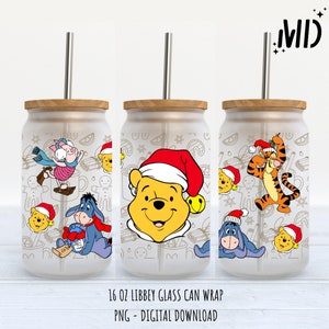Christmas Bear Libbey 16 oz, Christmas Tree Glass Can 16oz, Magical Christmas Tumbler