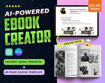ChatGPT Passive Income With Ebooks, ChatGPT Prompts for Ebook, Ebook Generator, AI Ebook, Canva AI, Chatgpt Book Writing, Canva EBook