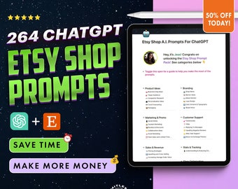 ChatGPT Prompts for Etsy Shop, Etsy Shop AI Prompts, ChatGPT Etsy Seller Prompts, ChatGPT Prompts For Etsy Store, Etsy Store AI Prompts