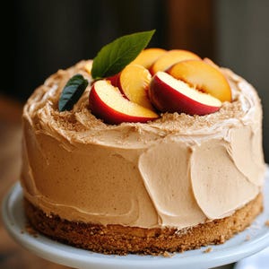 Peach Cake with Brown Sugar Frosting Download Recipe
