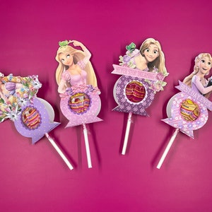 Lecca lecca personalizzato 12 pz, tema Rapunzel