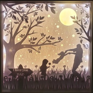 Shadow Box “Te amo papá” – marco de luz personalizado para el Día del Padre