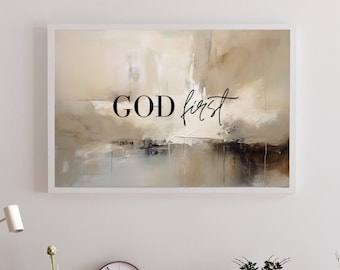 God first, Christian pictures, picture Bible verse poster faith wall art Christian saying picture Christian saying, digital download