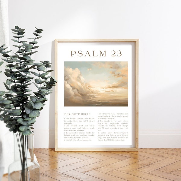 Psalm 23, christliche Wandkunst, der Herr ist mein Hirte, christlicher Spruch, Bibelvers, digitaler download