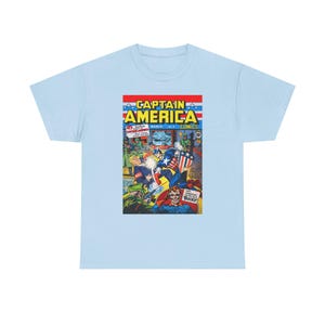 Captain America Comic Cover T-Shirt | Anti MAGA Superhero Tee image 7