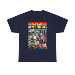 Captain America Comic Cover T-Shirt | Anti MAGA Superhero Tee image 9