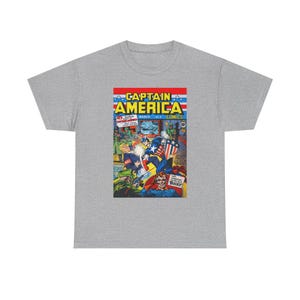 Captain America Comic Cover T-Shirt | Anti MAGA Superhero Tee image 3