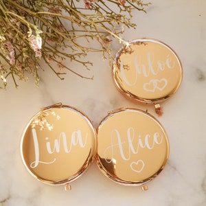 Personalized Compact Mirror,Bridesmaid Gifts,Wedding Gifts,Bridal Party Gifts,Party Favors,Hen Party Gift,Custom Wedding Gifts