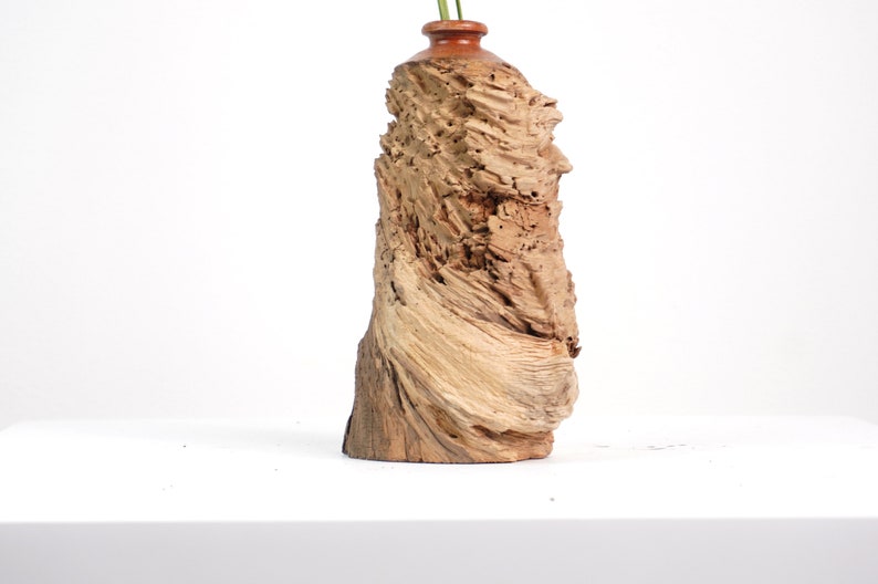 Wabisabi Handmade Wooden Vase Dali Ironwood Home Decor Etsy