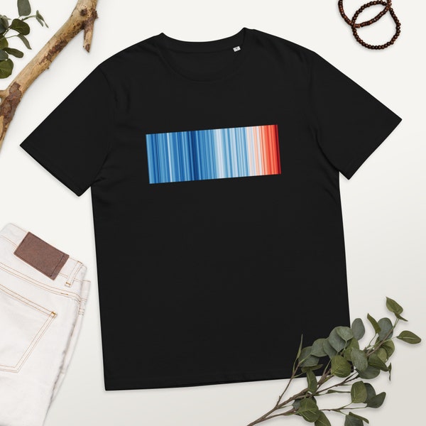 Warming Stripes Bio T-Shirt - Earth Temperature Illustration - Sustainable Fashion - Fight Climate Change