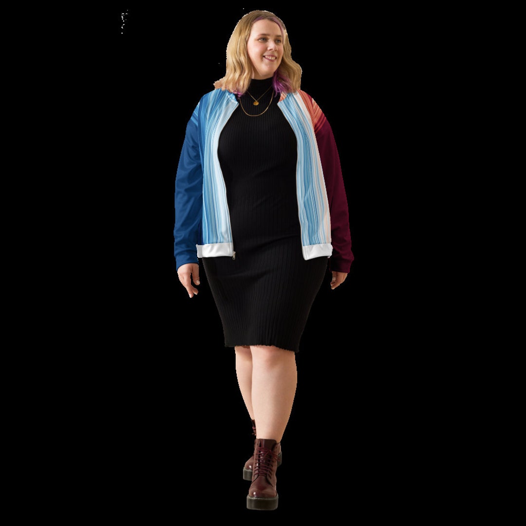 Climate Change Global Warming Stripes Bomber Jacket