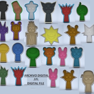 Sprunki 20 Cortadores De Galletas Con Grabador Cookies Cutter impresión 3d