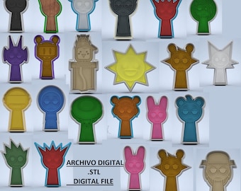Sprunki 20 Cortadores De Galletas Con Grabador Cookies Cutter impresión 3d