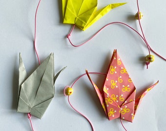 Origami-Kranich-Girlande, Origami-Dekoration, Origami-Kranich, Origami-Wanddekoration, Origami-Dekoration, Origami-Geschenk, Kranich-Geschenk