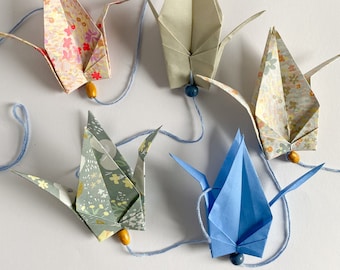 Origami-Kranich-Girlande, Origami-Girlande, Origami-Dekoration, Origami-Kranich-Dekoration, Origami-Geschenk, Kranich-Girlande, Origami-Geschenk