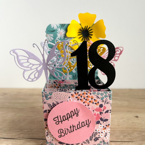 Carte pop-up anniversaire, carte pop up personnalisée, carte anniversaire personnalisée, carte 3D personnalisée, carte 3D anniversaire