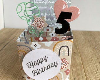 Carte pop-up, carte 3D, carte joyeux anniversaire, carte pop-up anniversaire, carte personnalisée, carte happy birthday