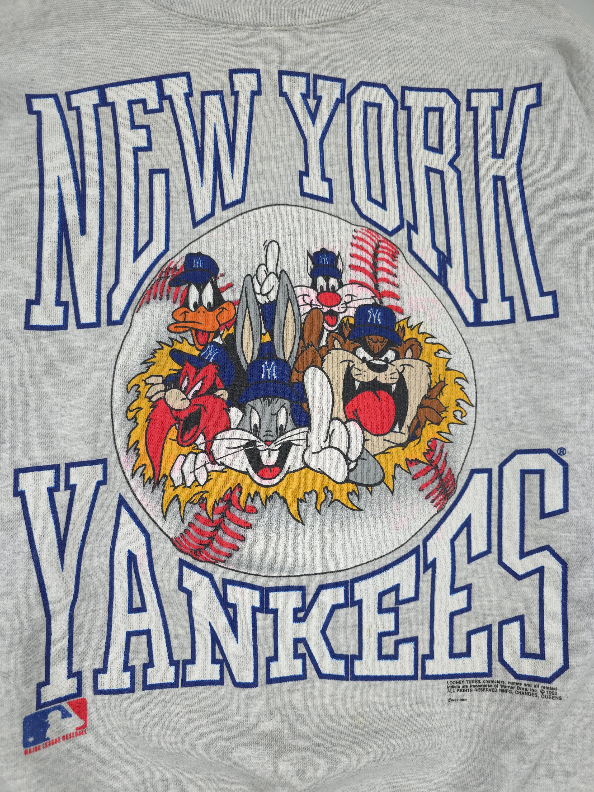 Rare 90s Looney Tunes X NY Yankees Sweatshirt – Tultex Blue/print 