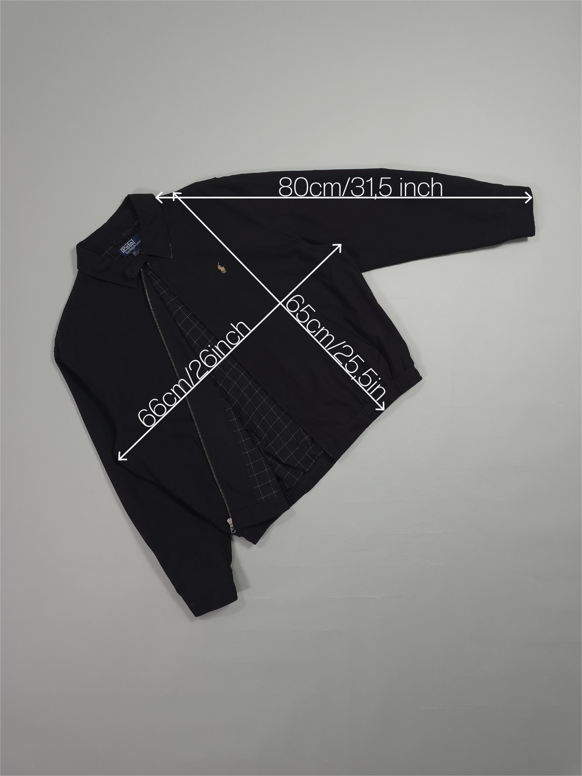 90s Polo Ralph Lauren Harrington Jacket – Black Collared Small