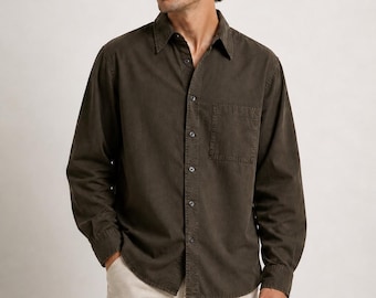 CP uit de jaren 90 Company katoenen utility-shirt – olijfbruin – maat 4, past voor heren M L