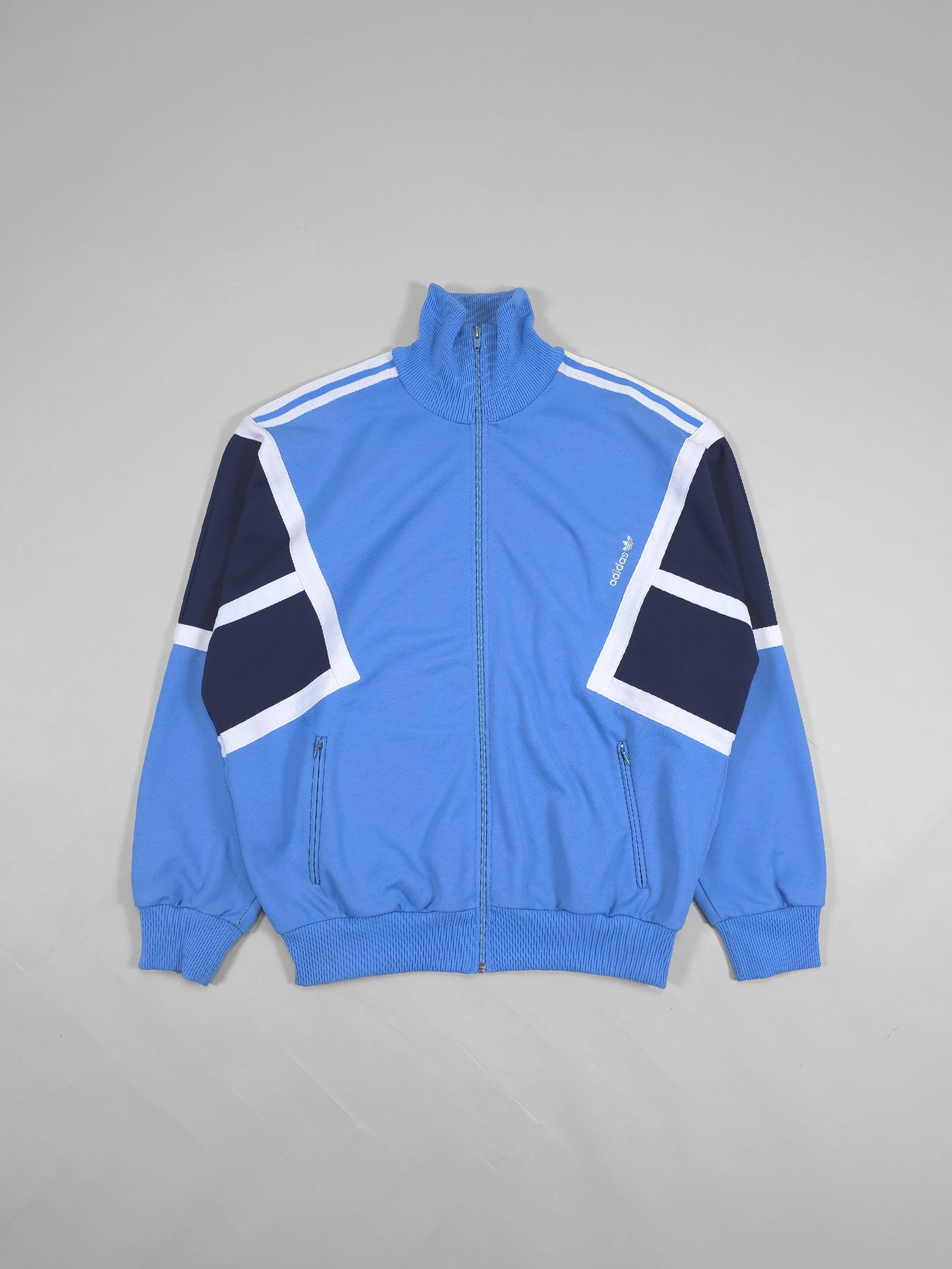 80s Adidas Originals Turtleneck Geometric Pattern Track Jacket