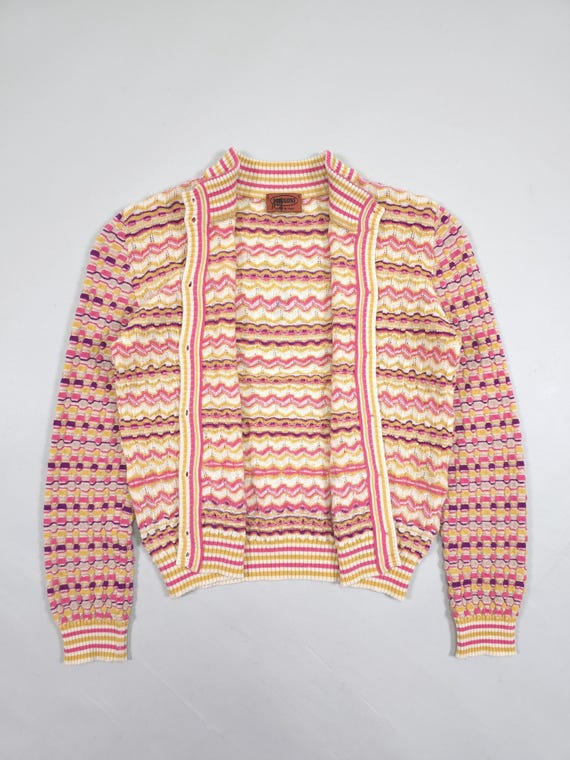 90s Missoni Abstract Pattern Lightweight Knit Car… - image 8