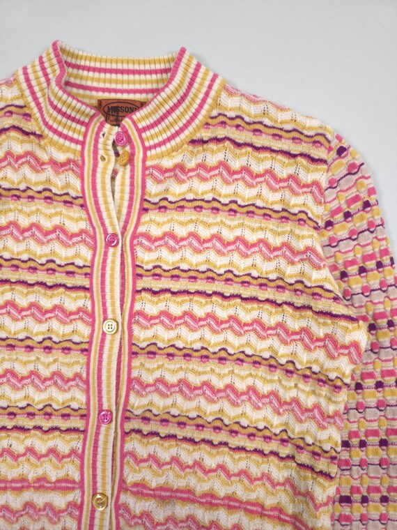 90s Missoni Abstract Pattern Lightweight Knit Car… - image 4