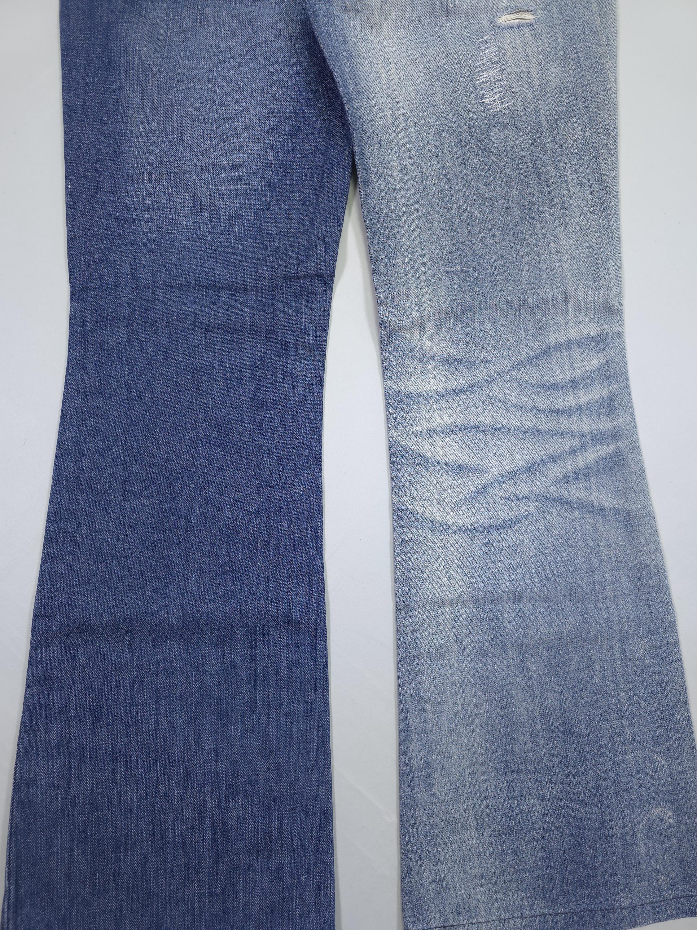 2000s D&G Dolce Gabbana Two-tone Flared Jeans – Made in Italy