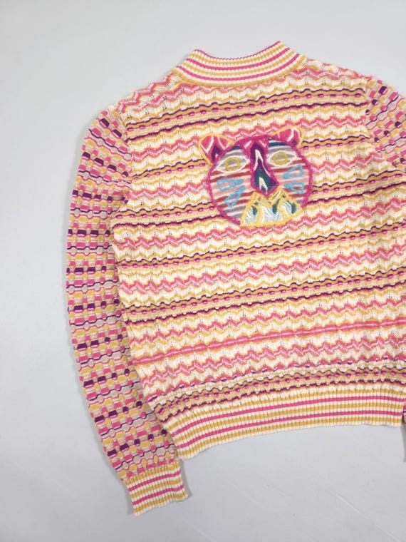 90s Missoni Abstract Pattern Lightweight Knit Car… - image 10